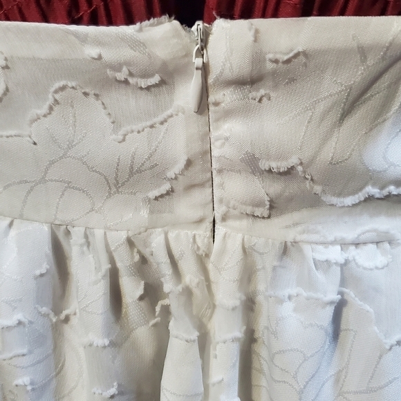 SBetro White Textured Empire Waist Backless Boho Puffy Sleeves Size XL - Picture 7 of 10